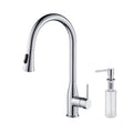 Chrome Pull Out Single Level Kitchen Faucet with Sprayer and Soap Dispenser C37756