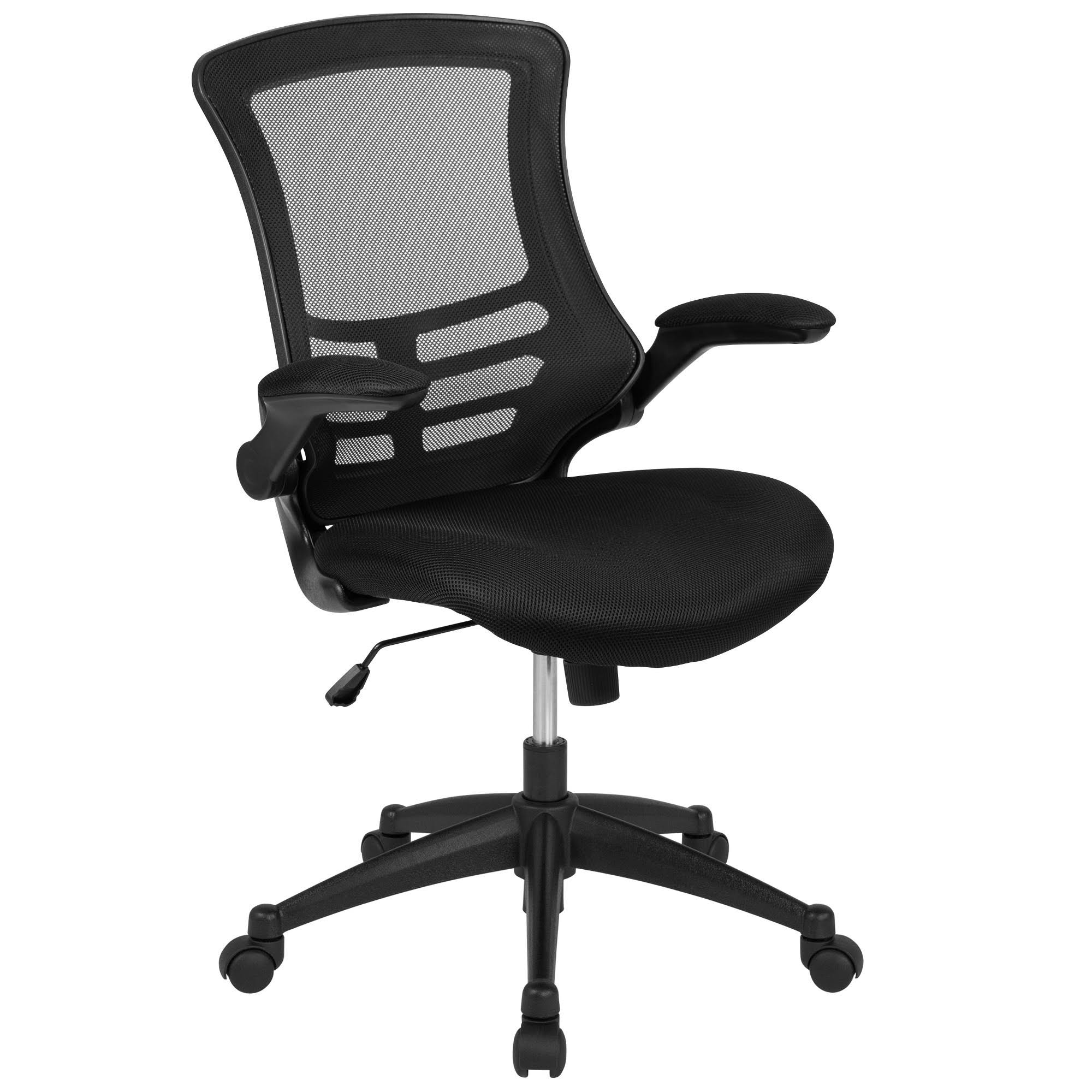 Mahogany Electric Height Adjustable Stand Up Desk with Black Mesh Swivel Ergonomic Task Office Chair O696