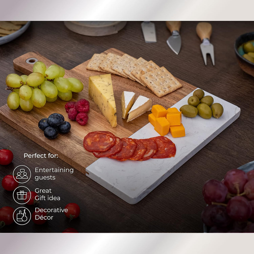 White Marble Serving Board Pack of 2 V46463