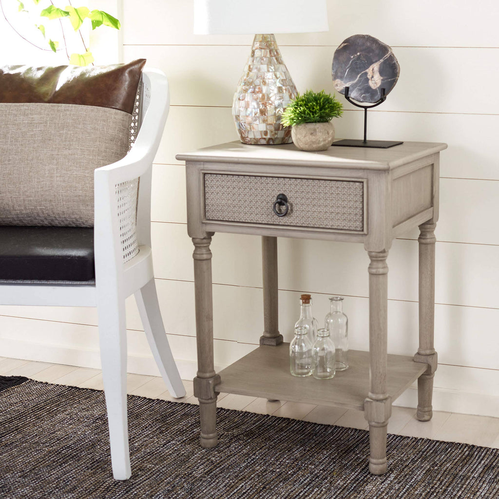 Greige 1 Drawer Accent Table S594