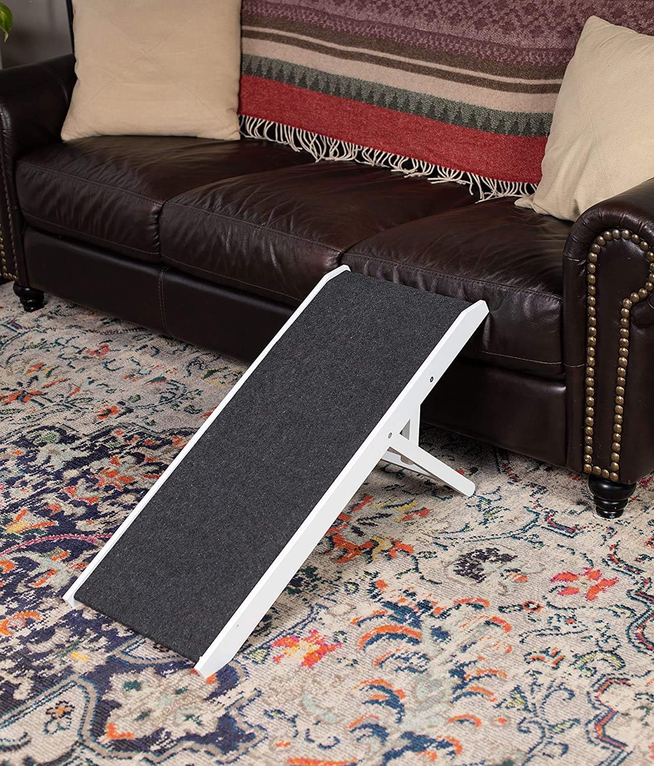 White Wooden Folding Dog Ramp for Small Dogs or Cats, Pack of 2 L8414