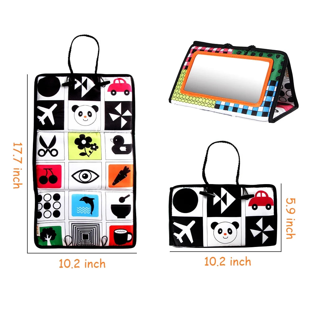 Black and White High Contrast Tummy Time Floor Mirror T862