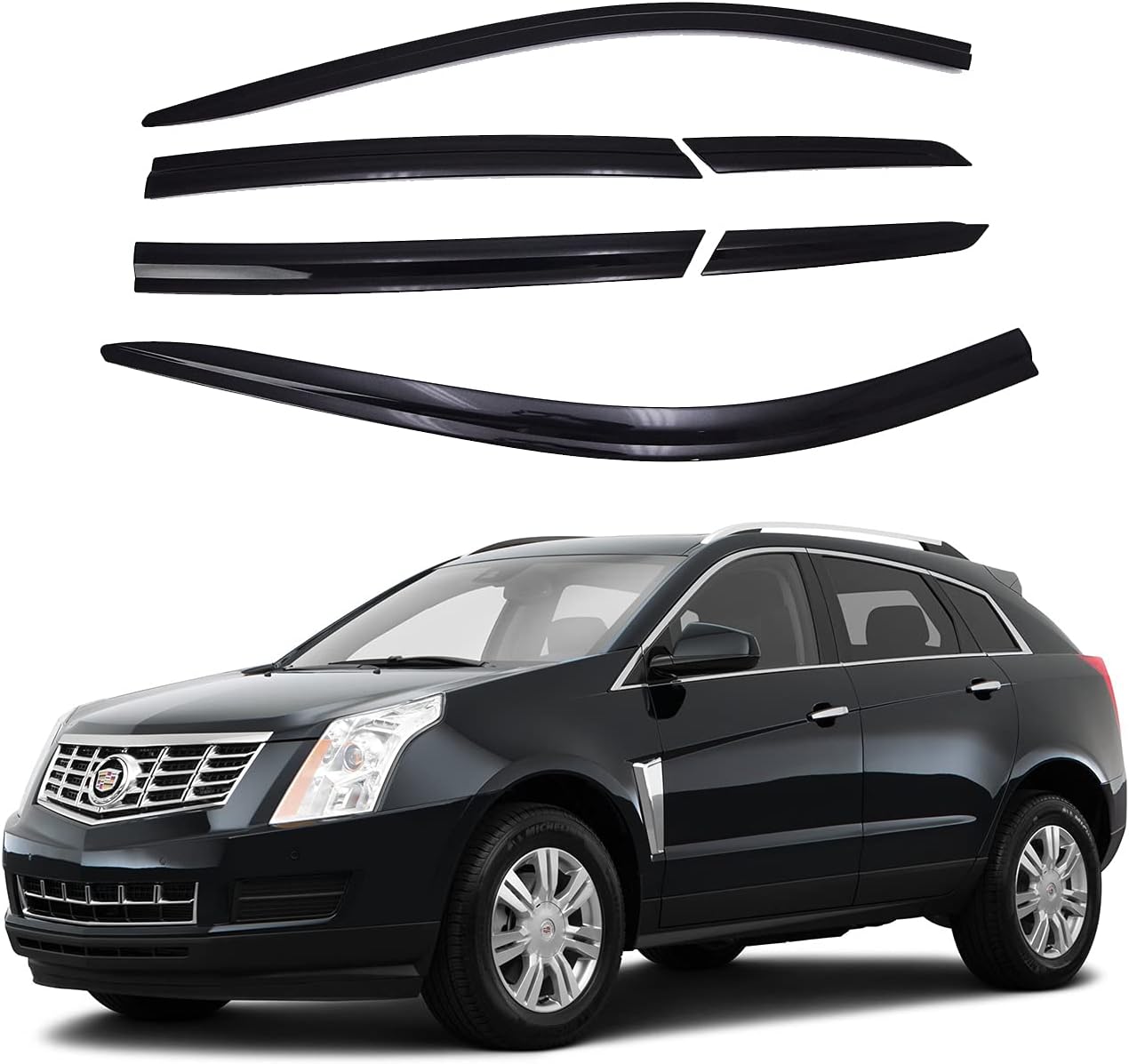 Dark Smoke Side Window Vent Visor 6 Piece Set P8583