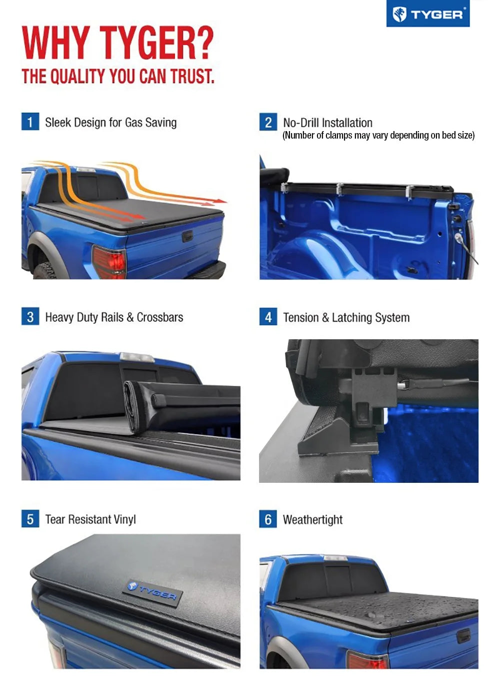 Soft Roll-up Truck Bed Tonneau Cover for 2020-2024 Chevy Silverado GMC Sierra 2500 3500HD 6'10" (82") Bed K7300