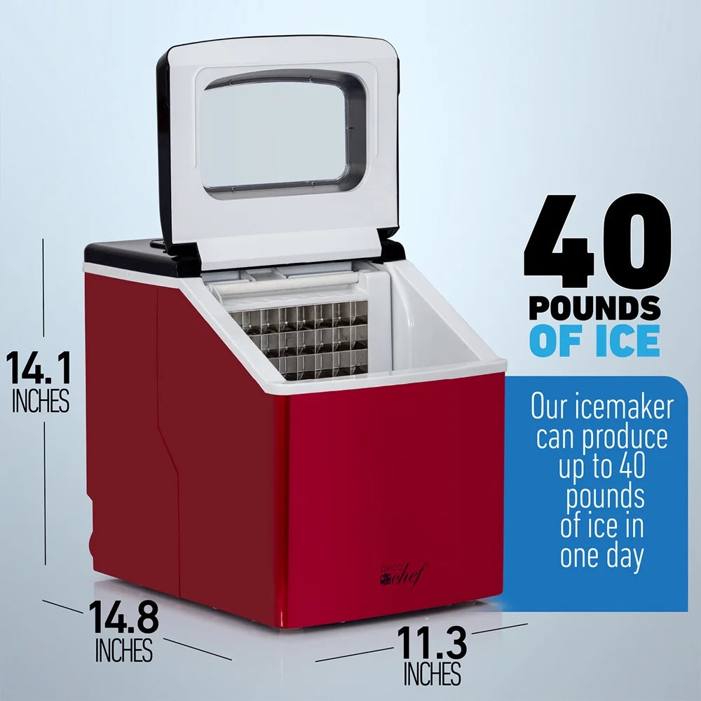 Red Countertop Portable Ice Maker R5497