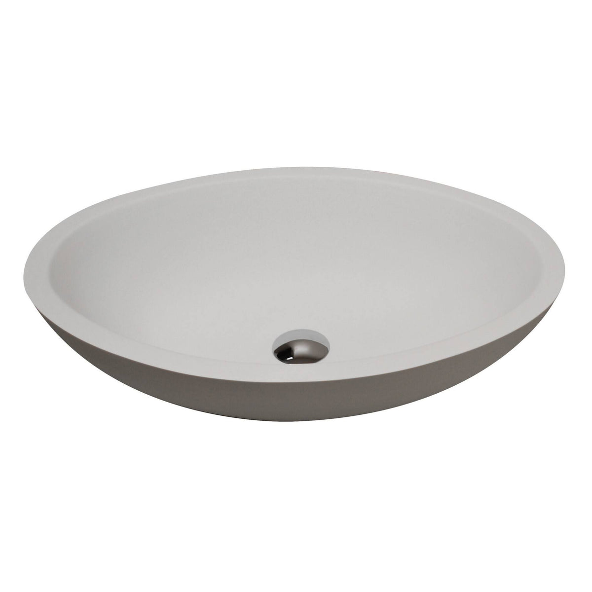 Matte White Man Made Stone Vessel Sink with Brushed Nickel Faucet H24330
