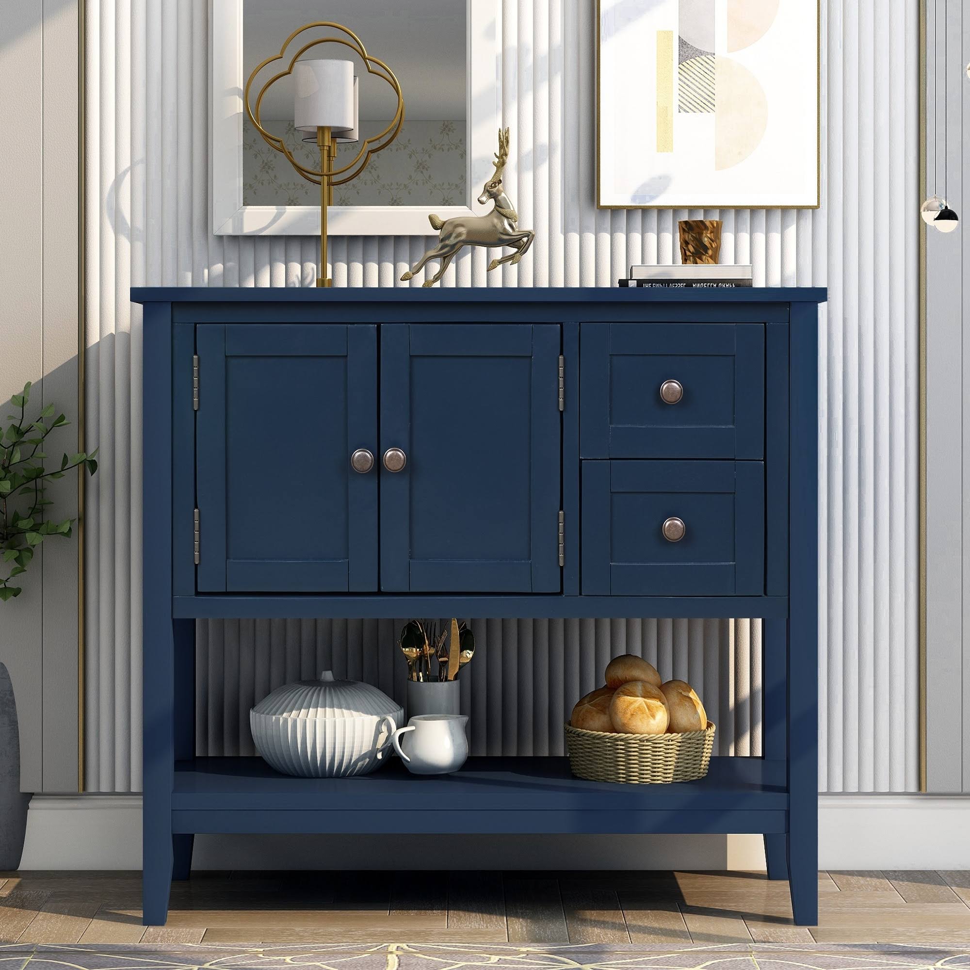 White Console Table with 2 Drawers O18078