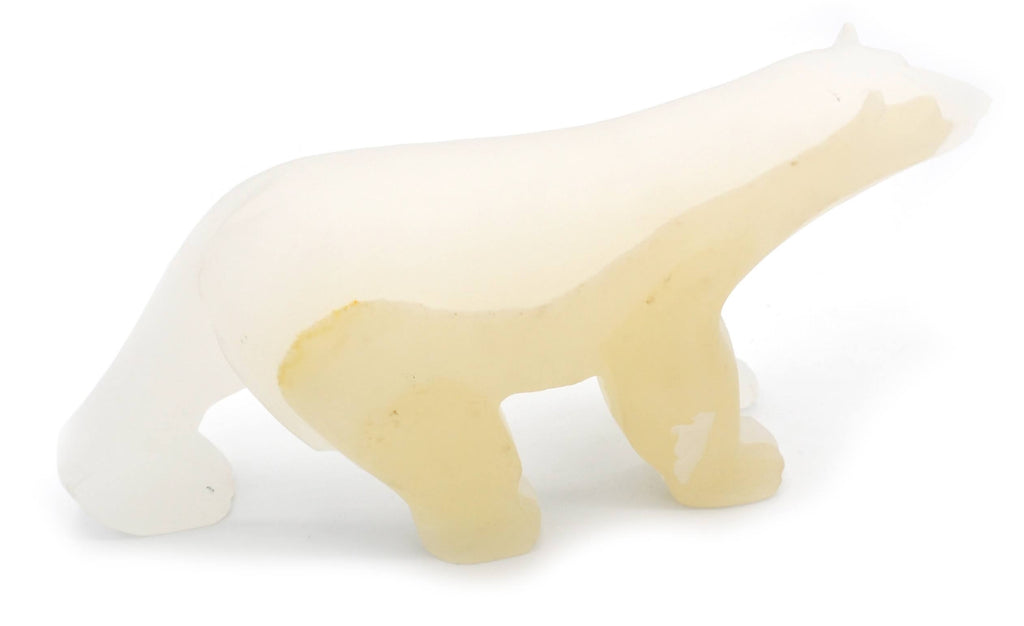 10x22 Long Carved Calcite Polar Bear Figure M903121