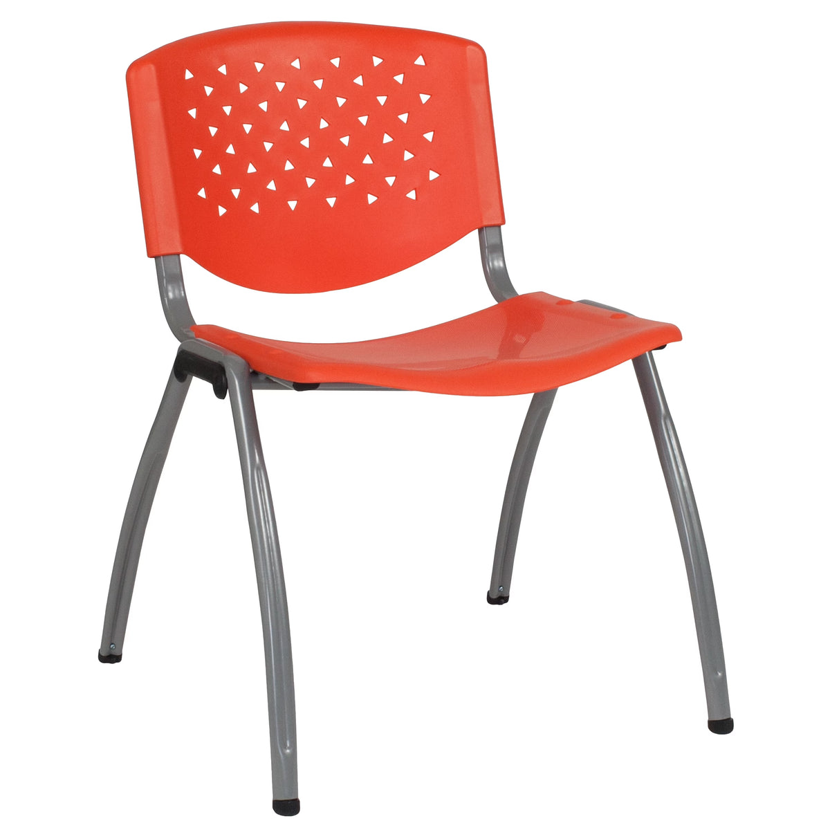 Orange Plastic Stack Chair with Perforated Back X6121