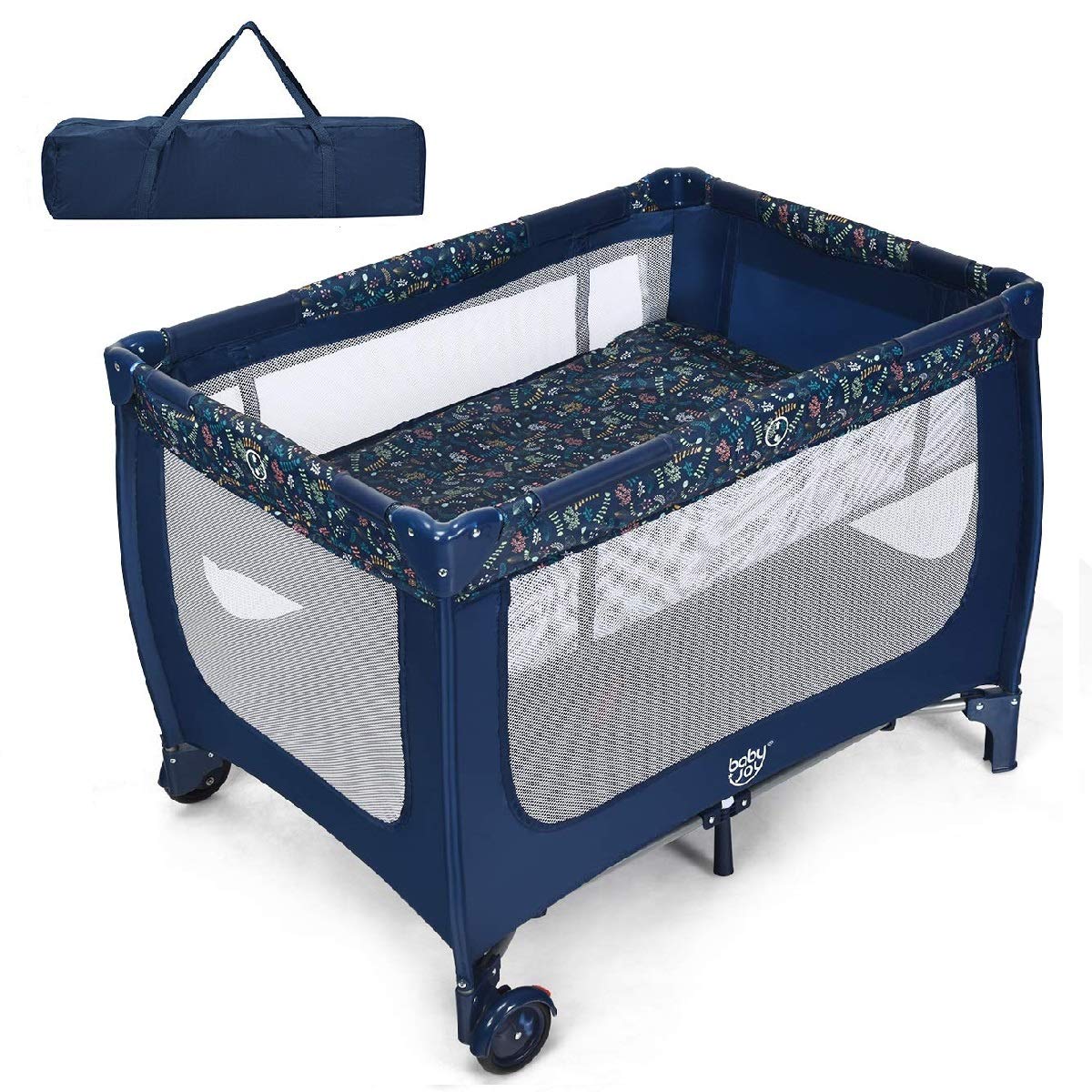 Foldable Baby Playard with Breathable Mattress and Carry Bag N6637