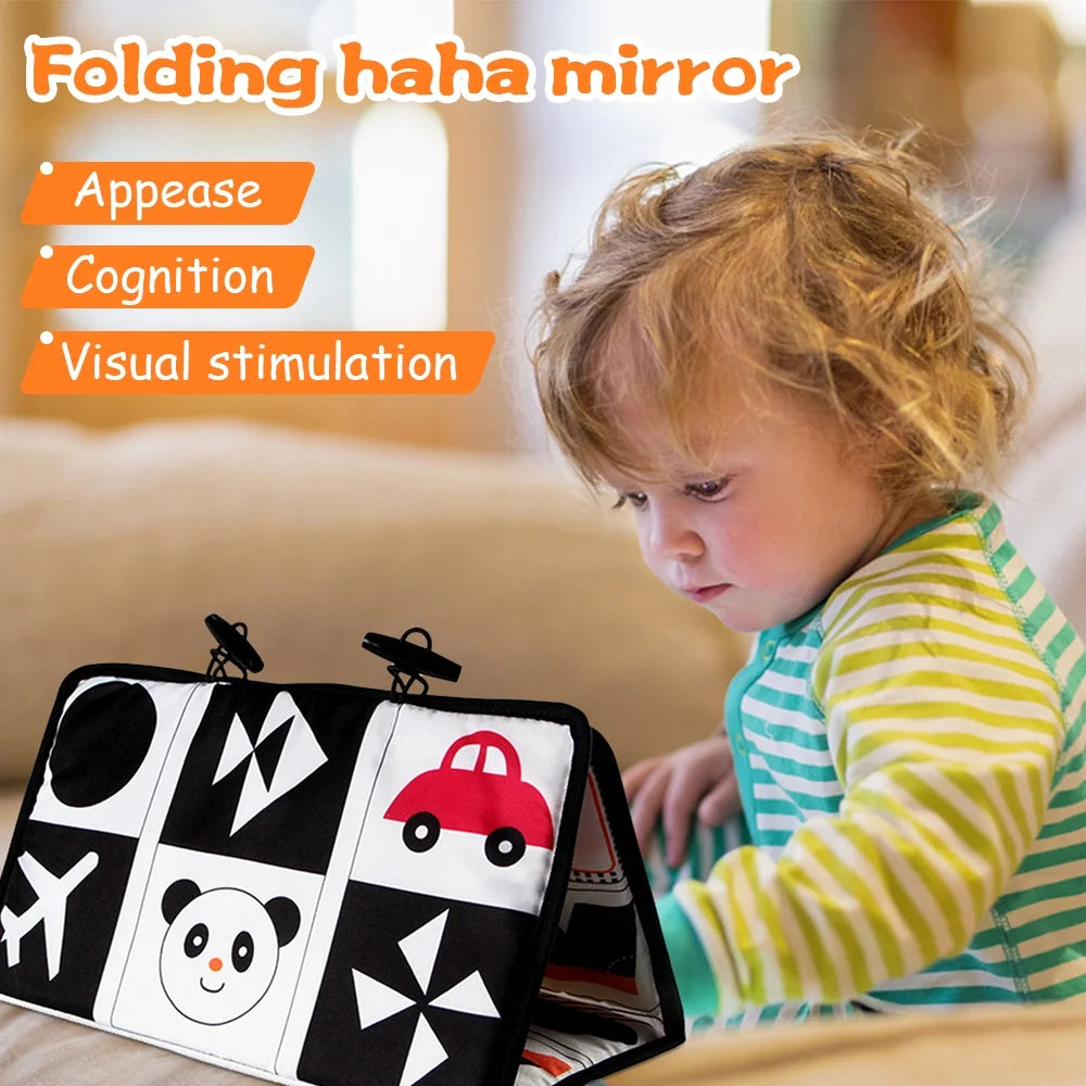 Black and White High Contrast Tummy Time Floor Mirror T862