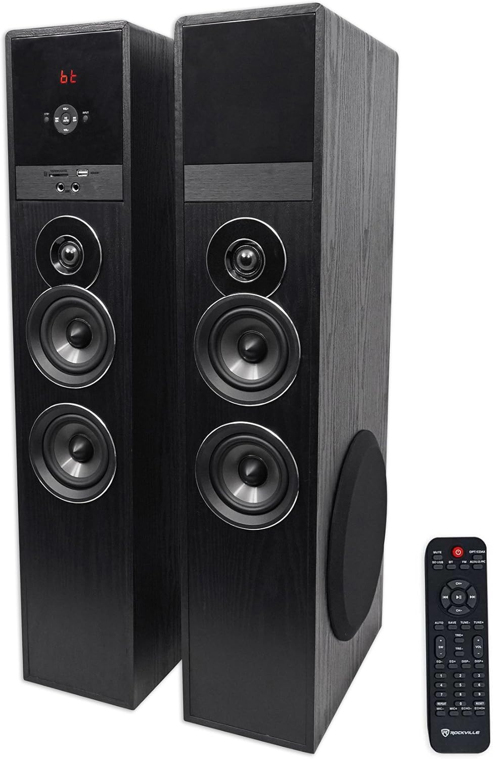 Cherry Powered Home Theater Tower Speakers 8" Sub T18000