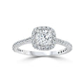10K White Gold Halo Ring with Lab Grown Diamond T180