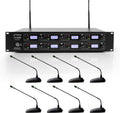 UHF Desktop Conference Microphone System with 8 Gooseneck Mics and Receiver L8161
