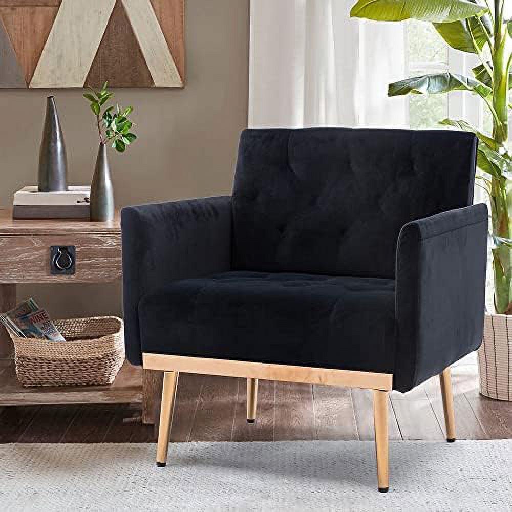 Rose Golden Metal Legs Velvet Accent Armchair U394693