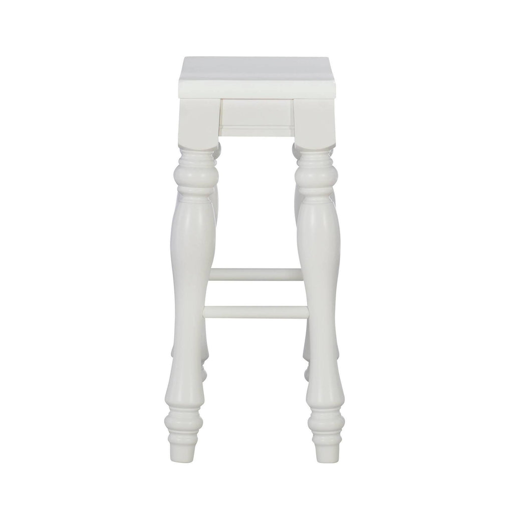 Set of 2 White Counter Height Barstools P3459