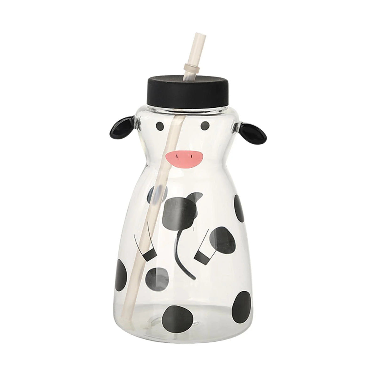 625ml High Borosilicate Glass Tumbler Cup with Lid Straw Y252568