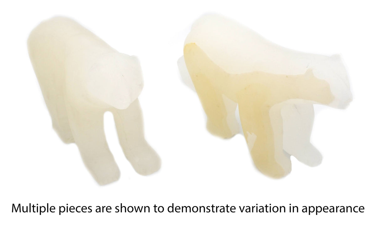 10x22 Long Carved Calcite Polar Bear Figure M903121