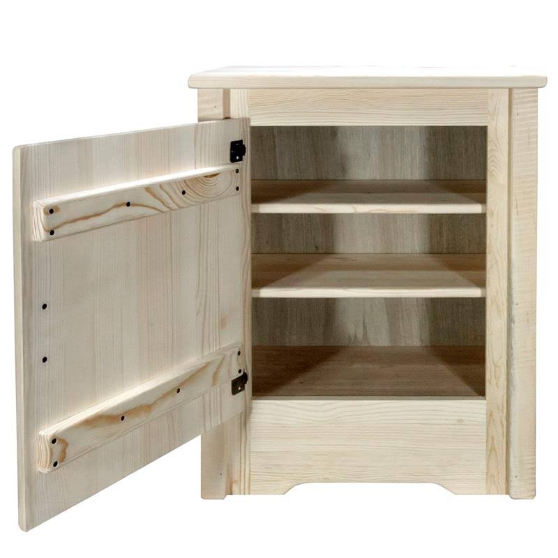 Accent Cabinet with Laser Engraved Bronc Design in Clear Lacquer Finish E474503
