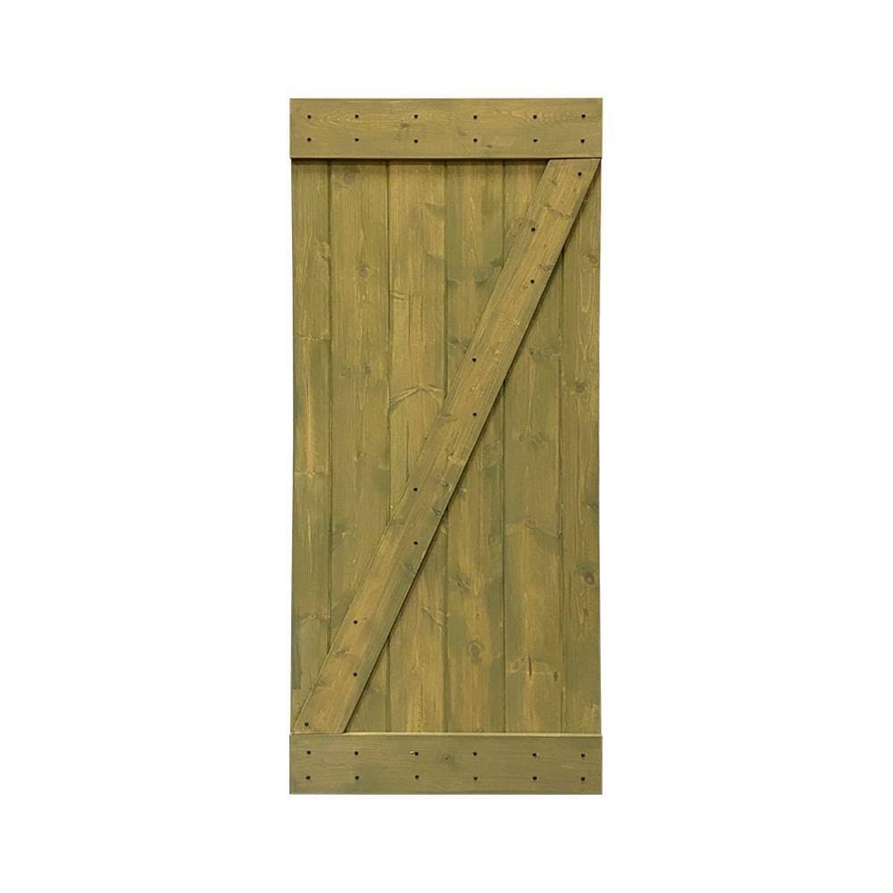 Jungle Green 38-in x 84-in Stained Pine Wood Single Barn Door X183