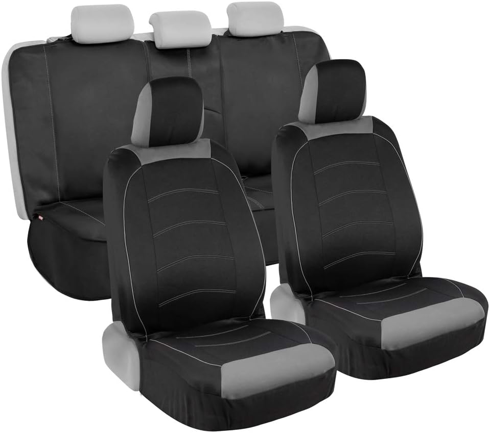 Waterproof Neoprene Seat Covers Full Set with Split Rear Bench, Pack of 2 I9330