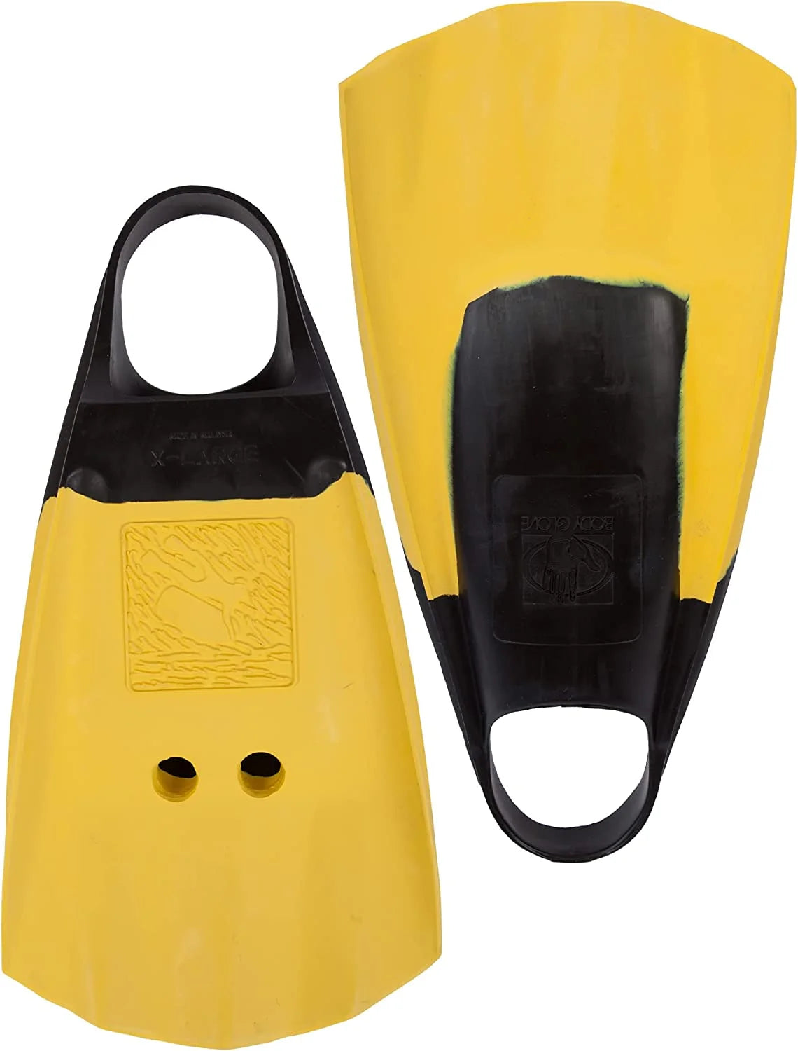 Black/Yellow Large Swim Fins Z7345