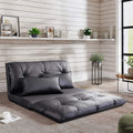 Adjustable Floor Sofa Bed with 2 Pillows, 5 Reclining Position, Black Z229957