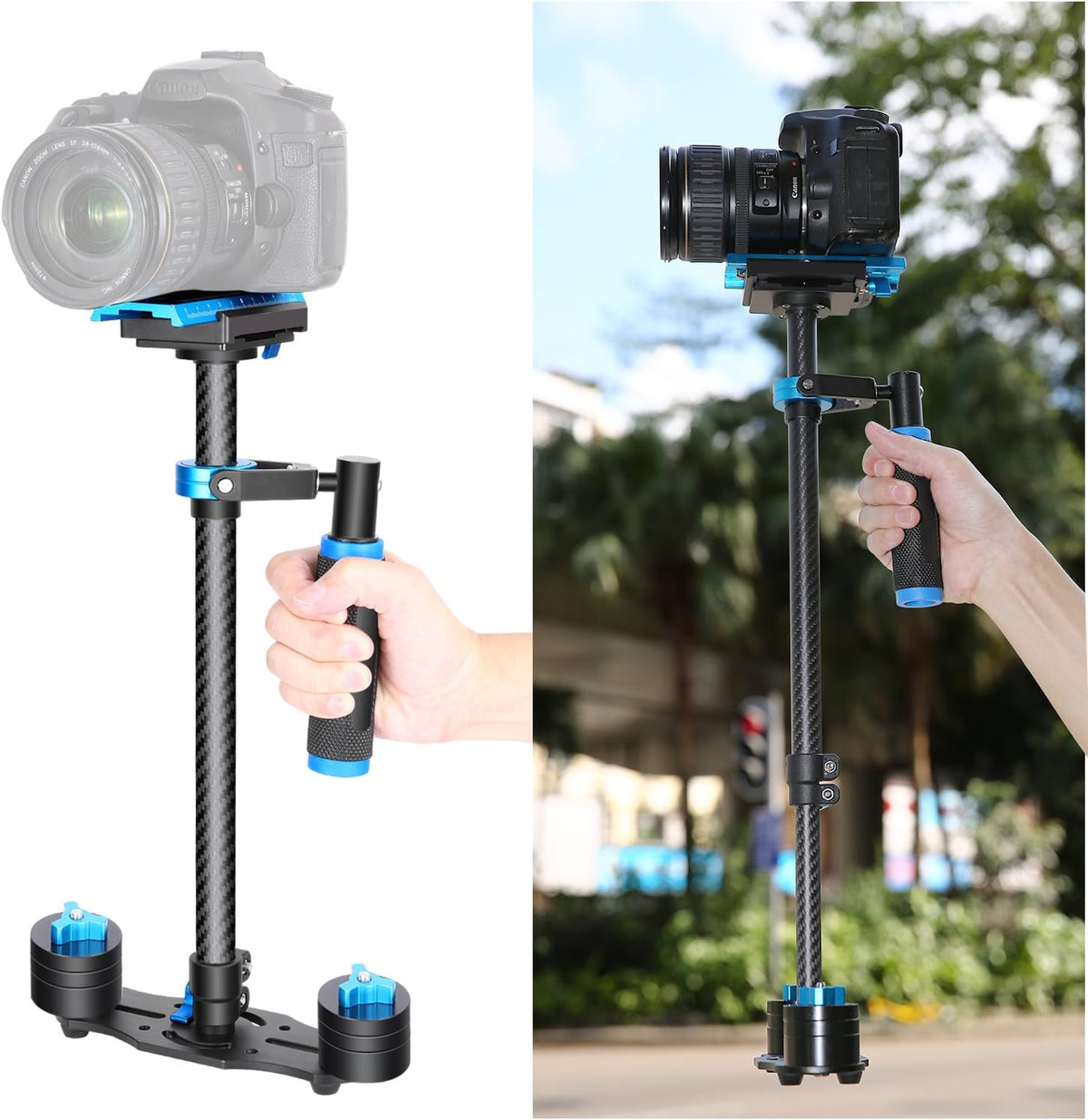 Carbon Fiber Handheld Stabilizer with Quick Release Plate, Pack of 2 H4958