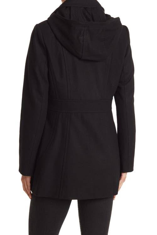 Black Wool-Blend Peacoat Q60546