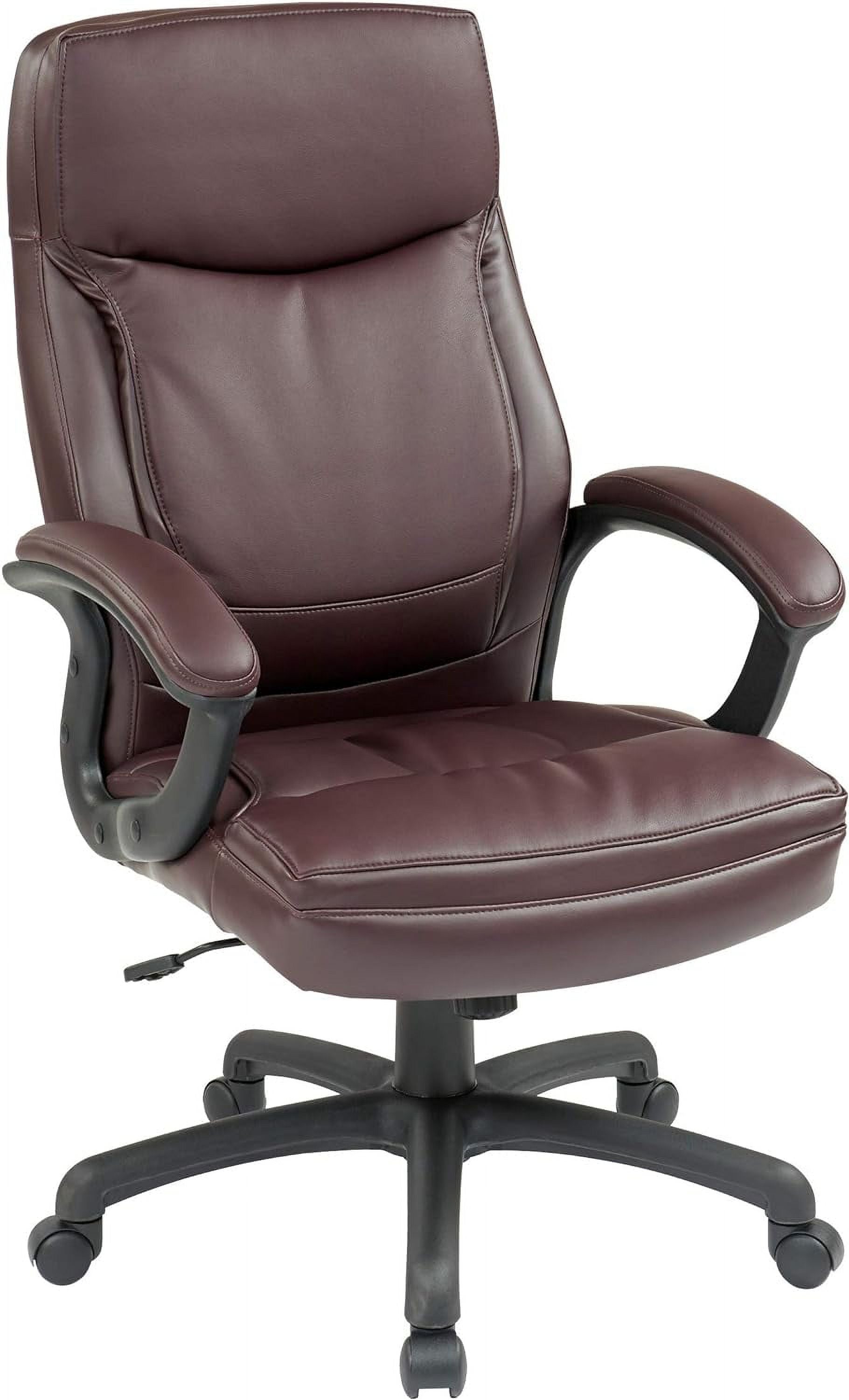 Bonded Leather High Back Adjustable Chair with Padded Seat, Burgundy V352
