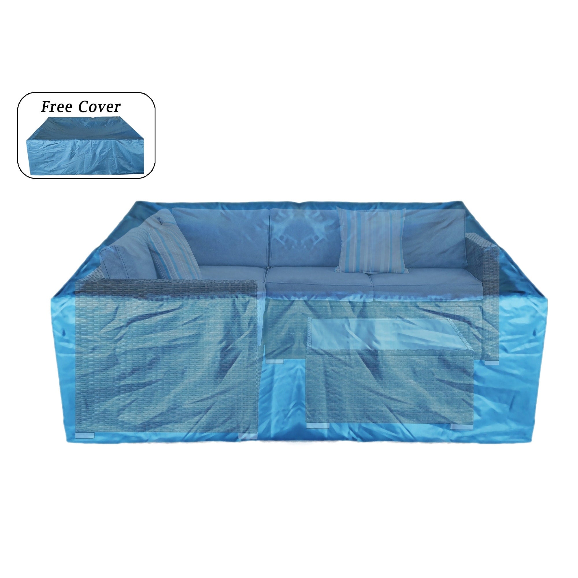 4-Piece Outdoor Wicker Sectional Sofa Set Grey B80214