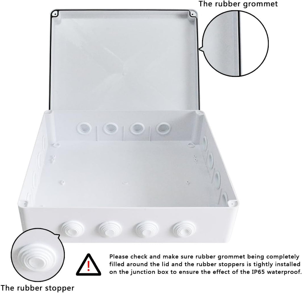 White IP65 Junction Box Project Enclosure 15.7 x 13.8 x 4.7 inch Pack of 2 L4762