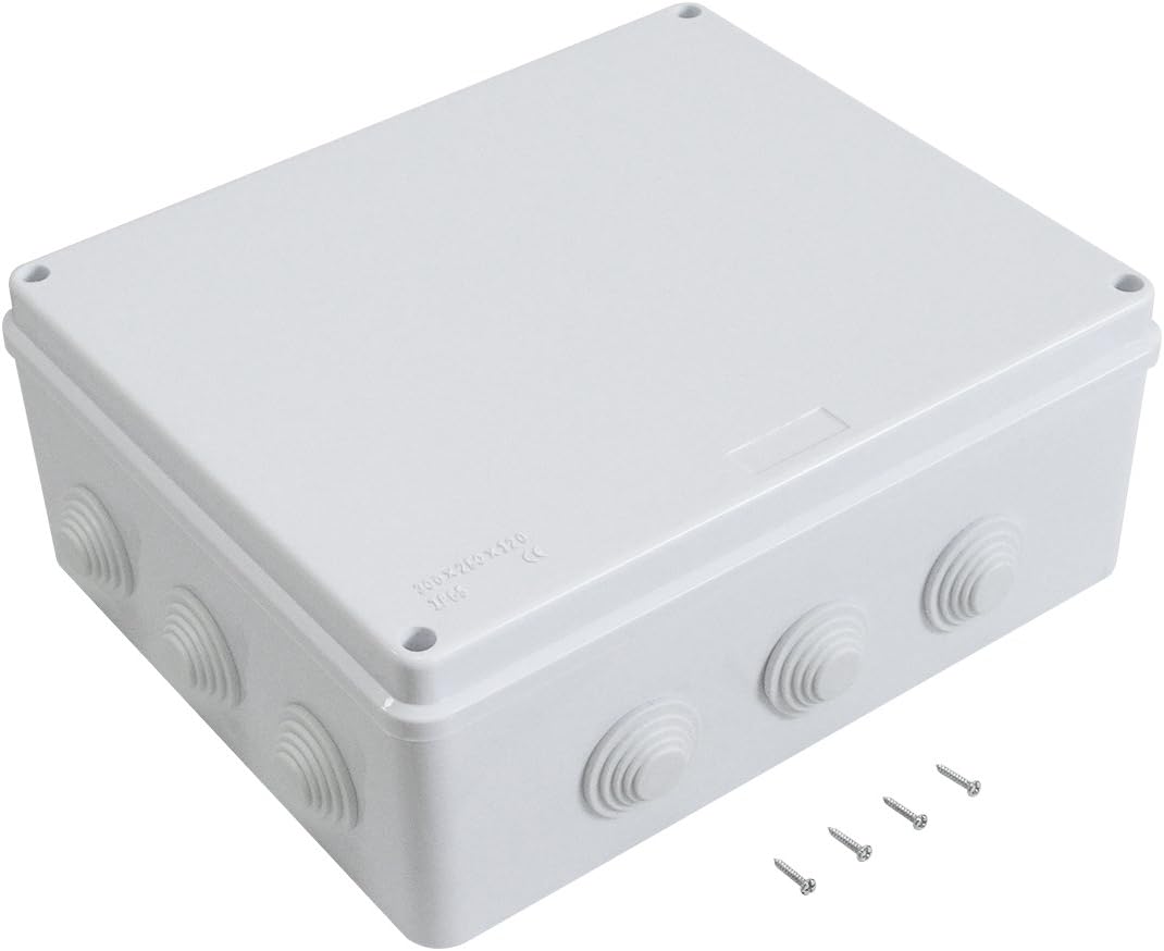 White IP65 Junction Box Project Enclosure 15.7 x 13.8 x 4.7 inch Pack of 2 L4762