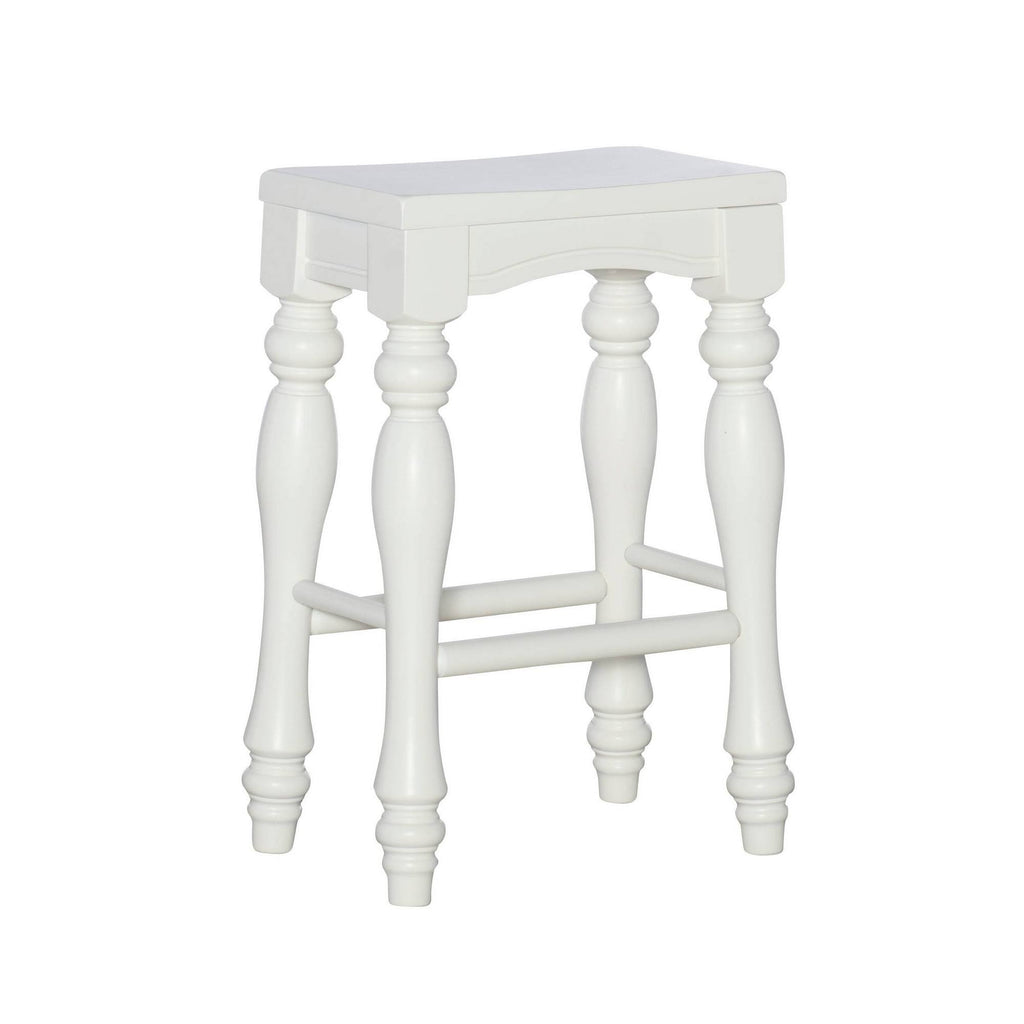 Set of 2 White Counter Height Barstools P3459