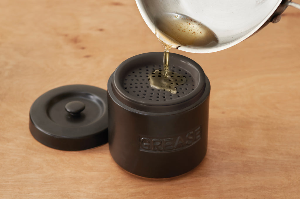 Matte Black Ceramic Grease Container J582