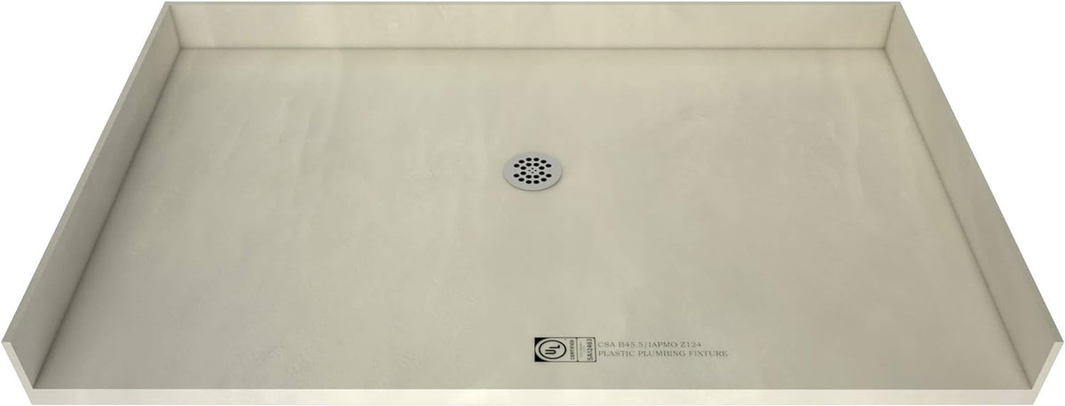 Barrier Free Shower Pan with Integrated Right PVC Drain, 30-Inch by 60-Inch J223728