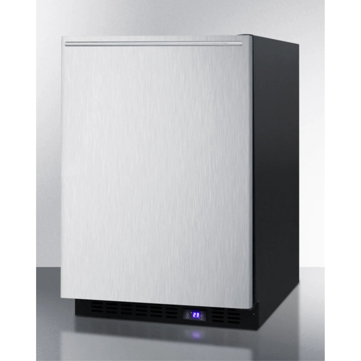 Frost-free built-in undercounter all-freezer with stainless steel door and black cabinet D1098