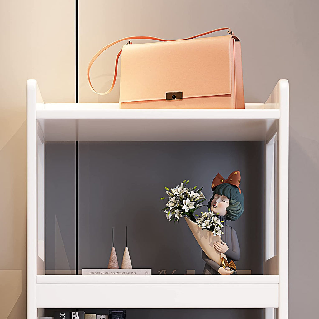 White 4-Bookshelf Cube Storage Display Rack Y53843