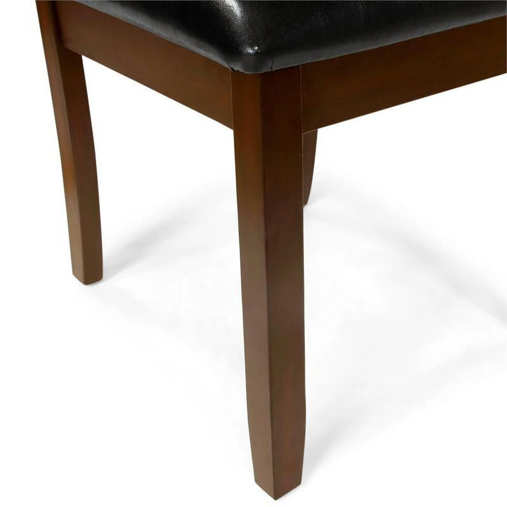 Black Faux Leather Padded Dining Chair Set of 2 C912987