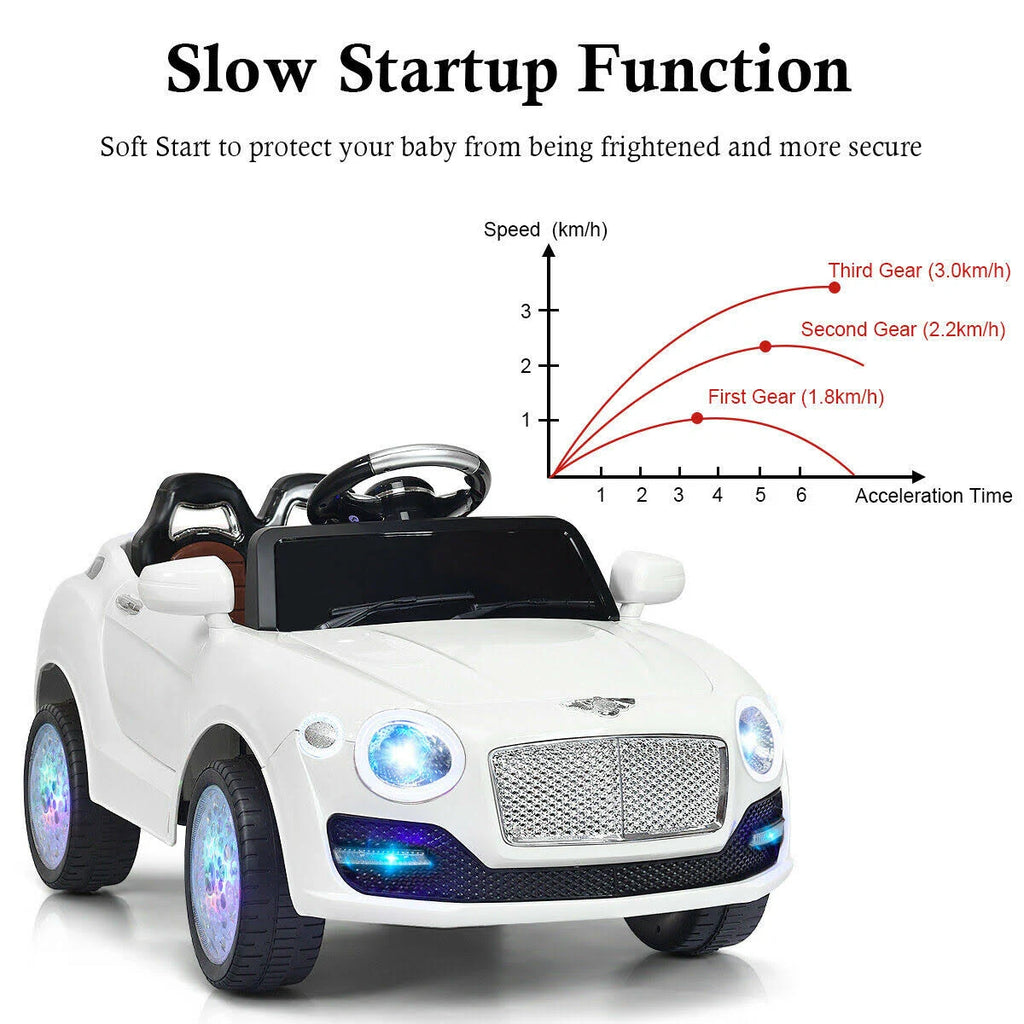 White Kids Ride on Car with Remote Control U9645