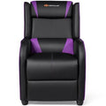 Purple/Black Faux Leather Power Standard Recliner with Massager H659291