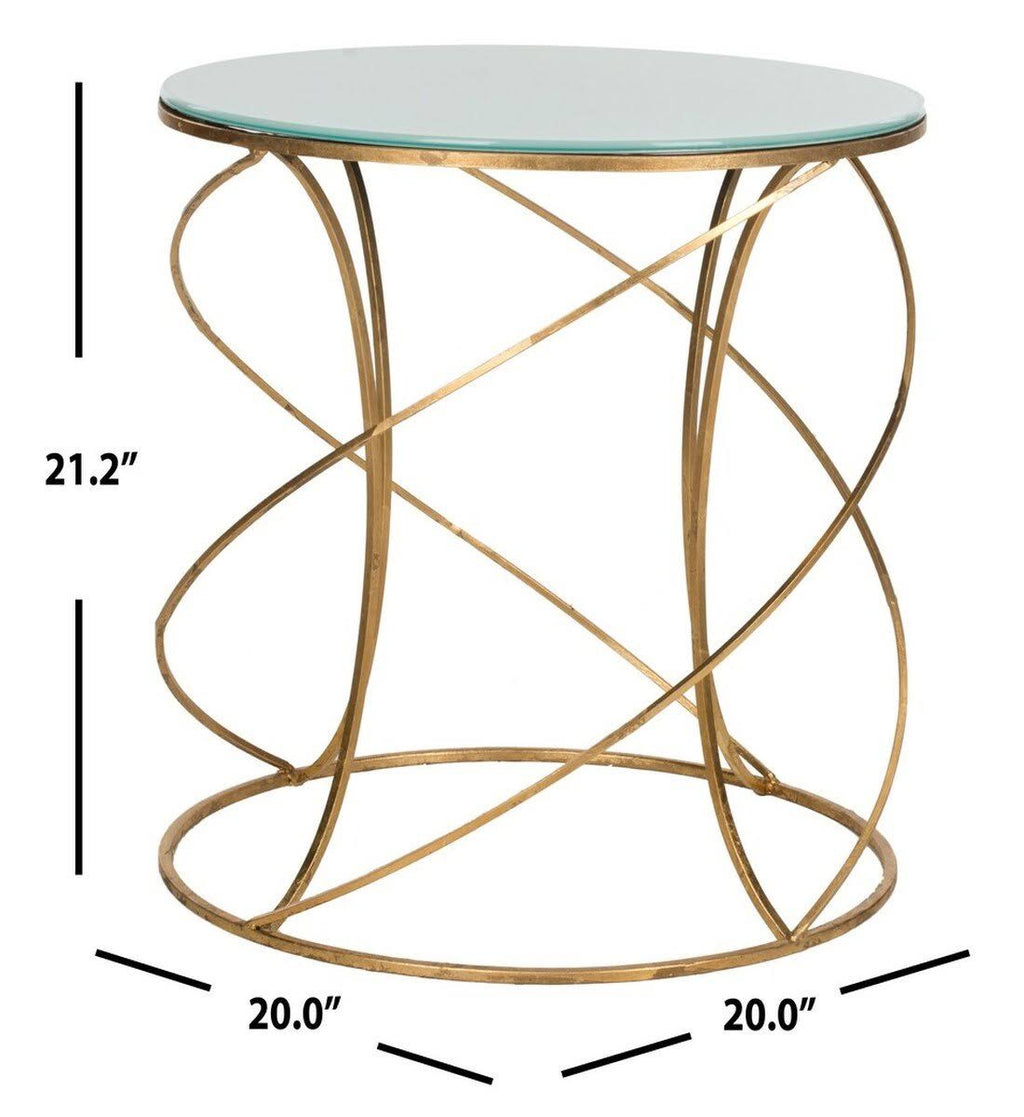 Gold/Black Glass Accent Table F29048