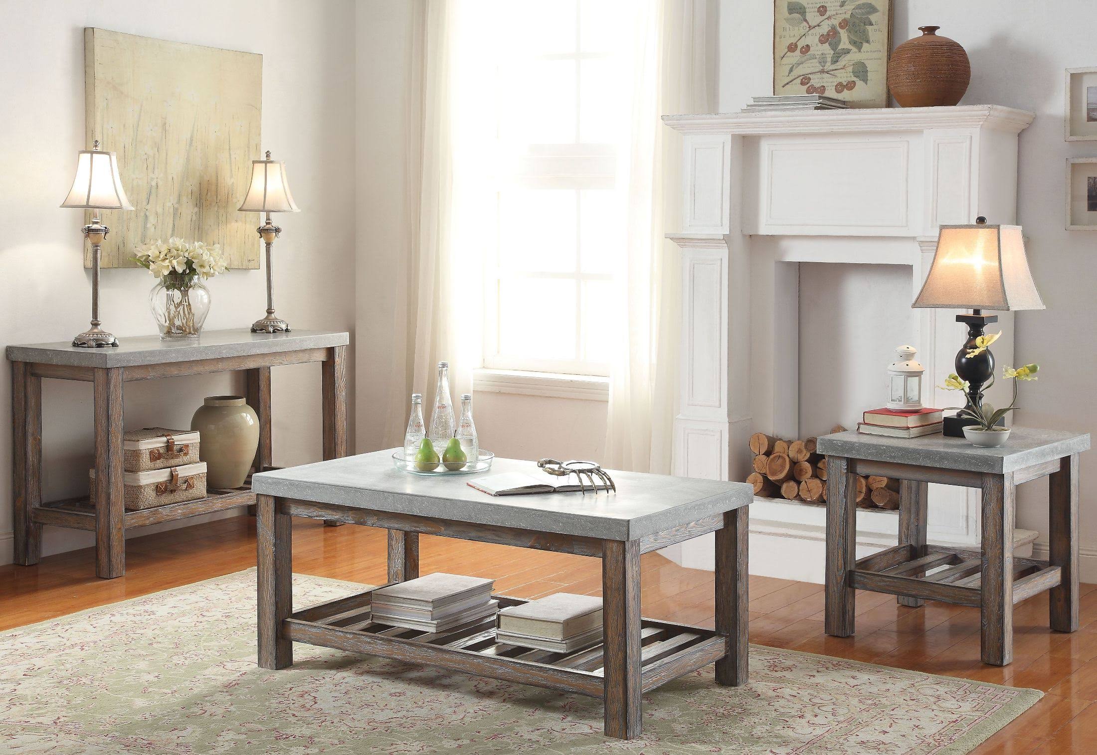 Concrete Gray End Table V79455