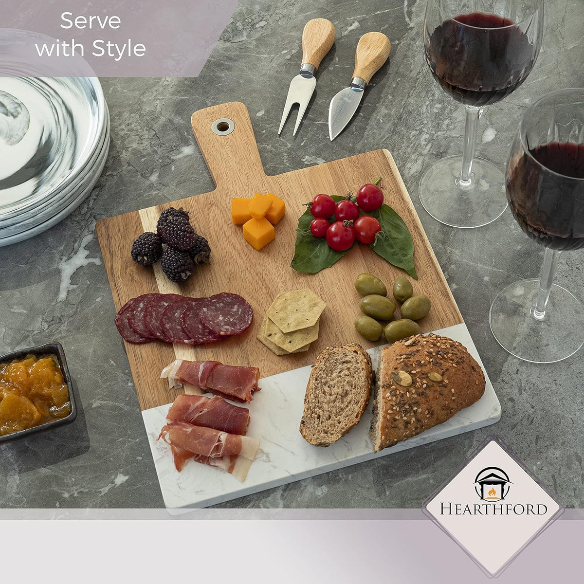 White Marble Serving Board Pack of 2 V46463