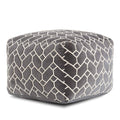 Charcoal Square Velvet Pouf N877964