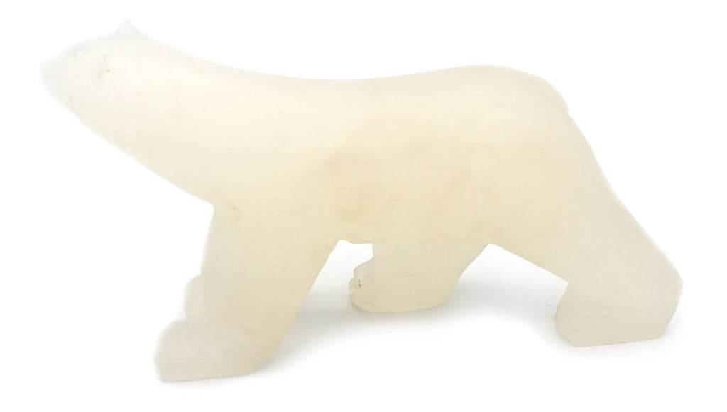 10x22 Long Carved Calcite Polar Bear Figure M903121