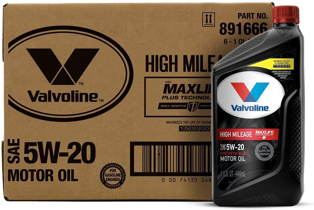 High Mileage 150K with MaxLife Plus Technology Motor Oil SAE 10W-30 5 QT, Case of 3 Pack of 2 V27327