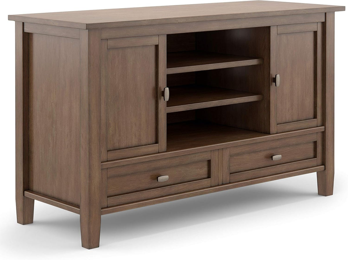 Black Solid Wood TV Media Stand with Storage Cabinet P1041