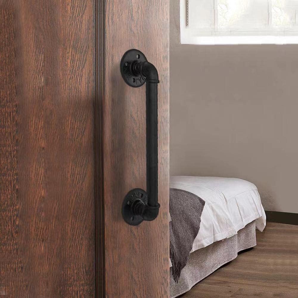Black Galvanized Pipe Staircase Wall Handrail 5FT U159708