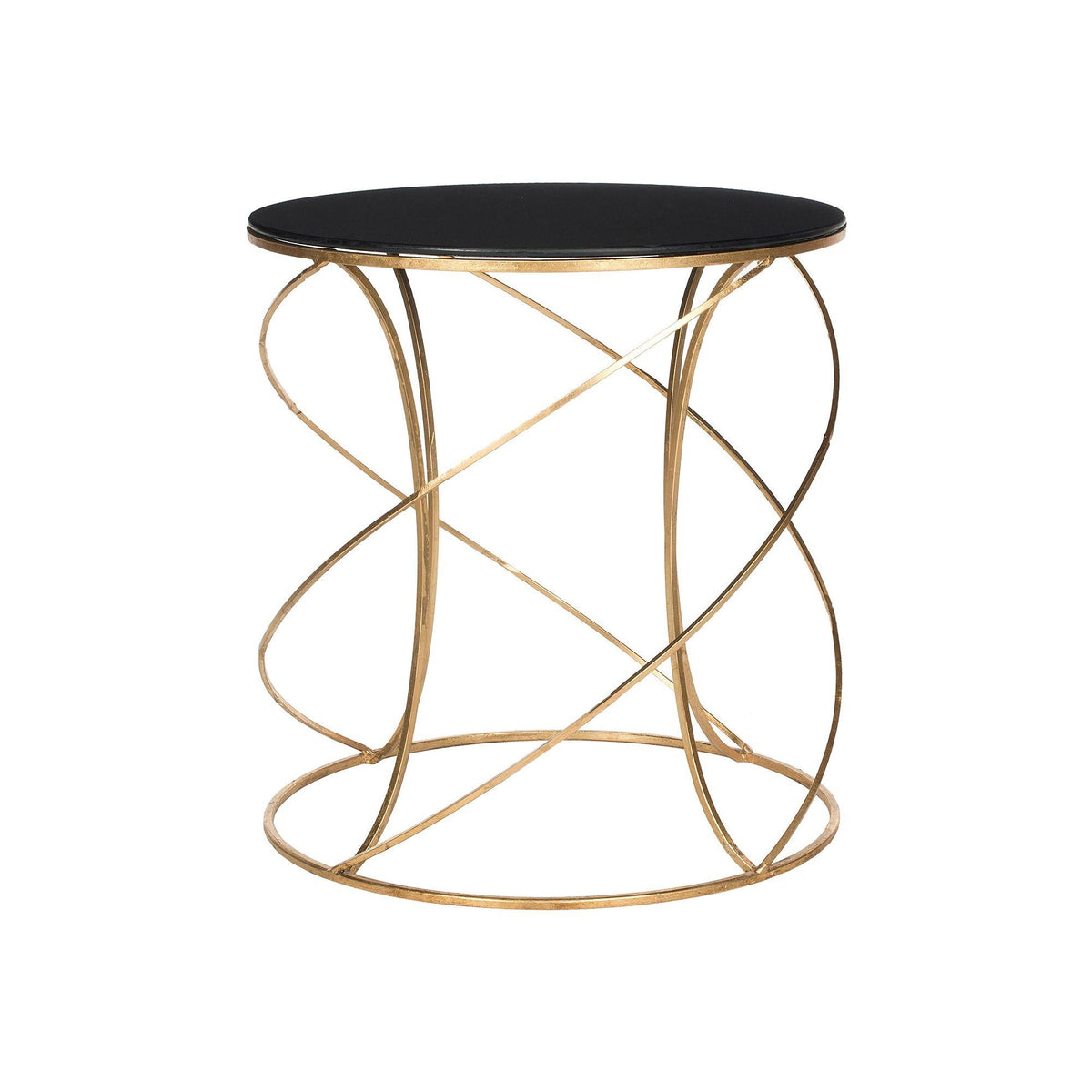 Gold/Black Glass Accent Table F29048